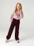 Wide Corduroy Paperbag Trousers for Girls bordeaux red+camel+mauve+navy blue+olive 