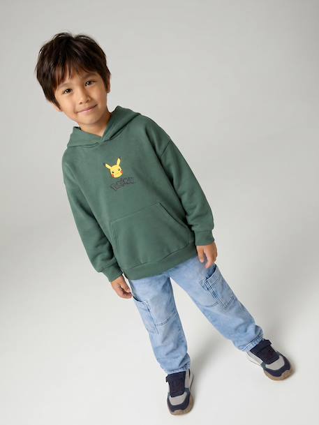 Pikachu hooded sweatshirt for boys green 