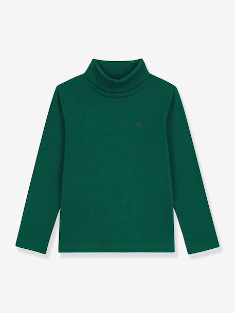 Roll-neck top for kids by PETIT BATEAU fir green 