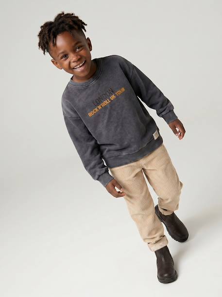 Corduroy Trousers, Easy to Slip On, for Boys beige+navy blue+slate blue 