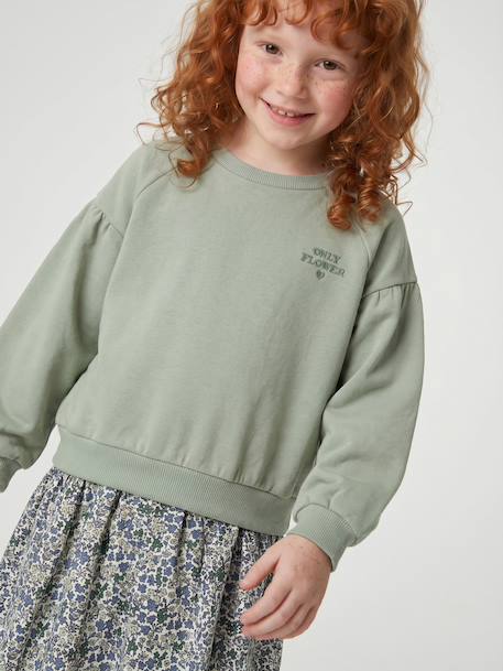Dual Fabric Dress for Girls anthracite+ecru+mauve+sage green 