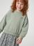 Dual Fabric Dress for Girls anthracite+ecru+mauve+sage green 