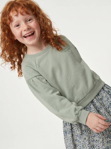 Dual Fabric Dress for Girls anthracite+ecru+mauve+sage green 