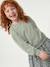 Dual Fabric Dress for Girls anthracite+ecru+mauve+sage green 