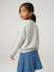 Crewneck sweatshirt with long sleeves for girls chambray blue+marl grey 