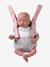 Baby Carrier For Dolls, in Cotton Gauze black+printed pink+rose+yellow 