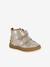 High-Top Leather Trainers for Babies golden yellow+printed beige 