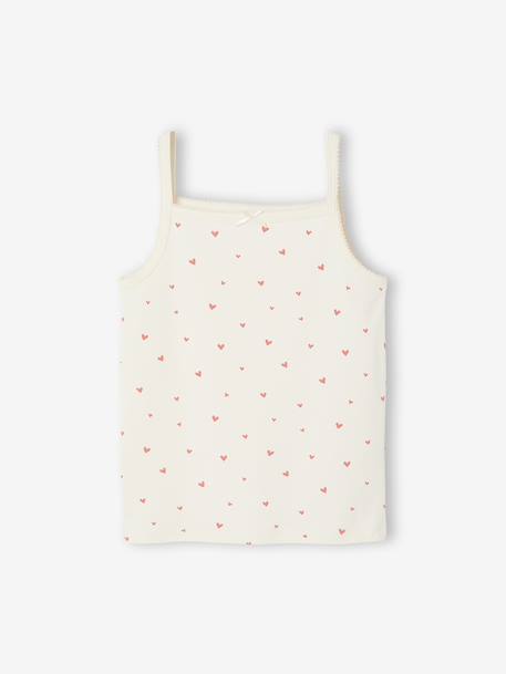 Pack of 3 camisoles for girls beige 