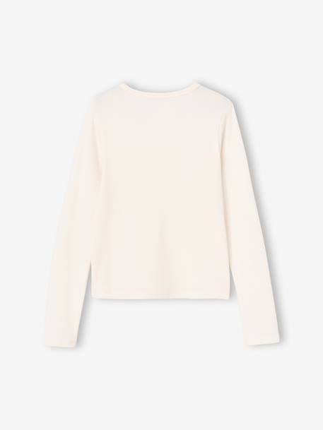 Pack of 2 cropped long-sleeved T-shirts for girls black+chocolate 