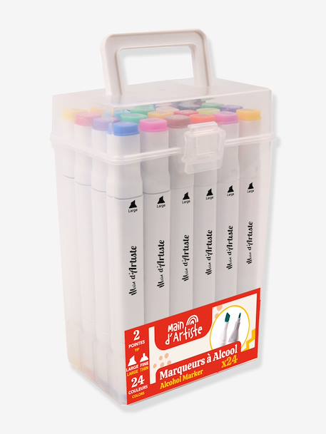 24 dual-tip alcohol markers by Main d'Artiste multicoloured 