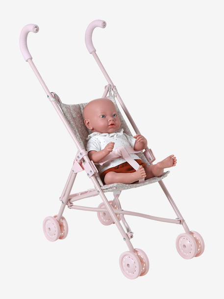Large Lightweight Pushchair for Baby Dolls black+ecru+rose 