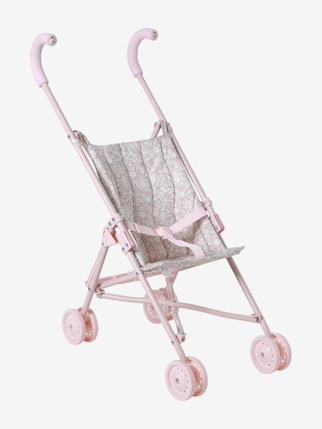 Large Lightweight Pushchair for Baby Dolls black+ecru+rose 