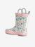 Printed Rubber Wellies for Children, Designed for Autonomy ecru+printed blue+set pink 