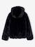 Faux fur jacket for girls black 