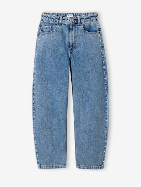 Barrel jeans for girls medium blue 