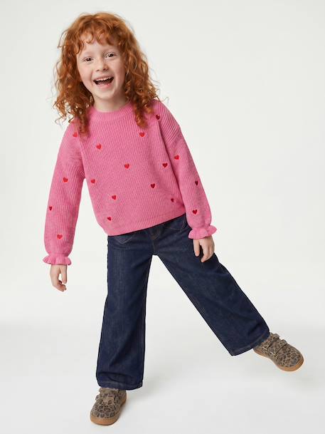 Wide-leg jeans for girls brut denim+medium blue 