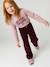 Long-sleeved T-shirt for girls green+ink blue+pale pink 