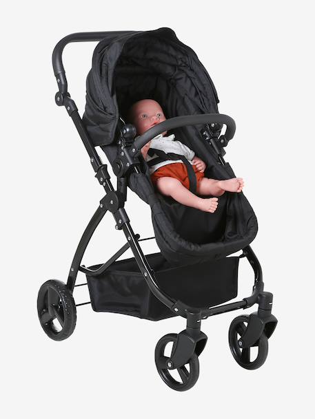 3-in-1 doll pram black 