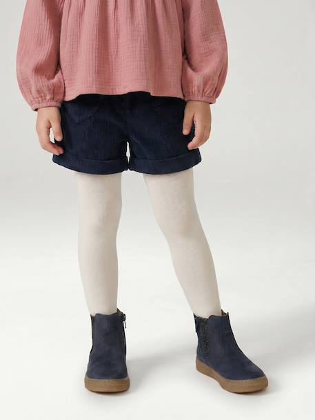 Corduroy Shorts with Heart Pockets, Easy To Slip On, for Girls khaki+navy blue+old rose+rose 