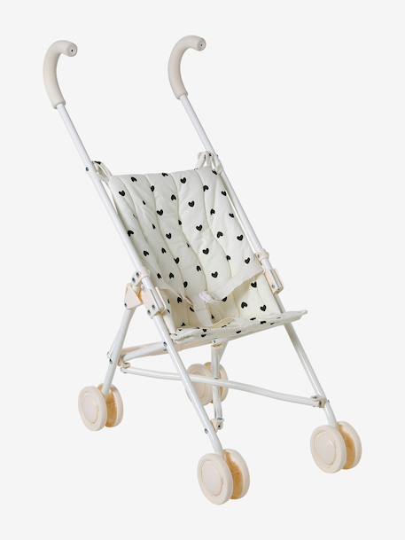 Large Lightweight Pushchair for Baby Dolls black+ecru+rose 