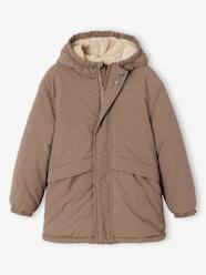 Boys-Coats & Jackets-Hooded Sherpa-Lined Parka for Boys
