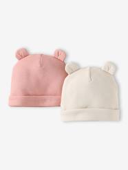 -Pack of 2 Beanies with Bear Ears for Newborns