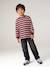 Striped Long-Sleeved T-Shirt for Boys bordeaux red+ecru+night blue 