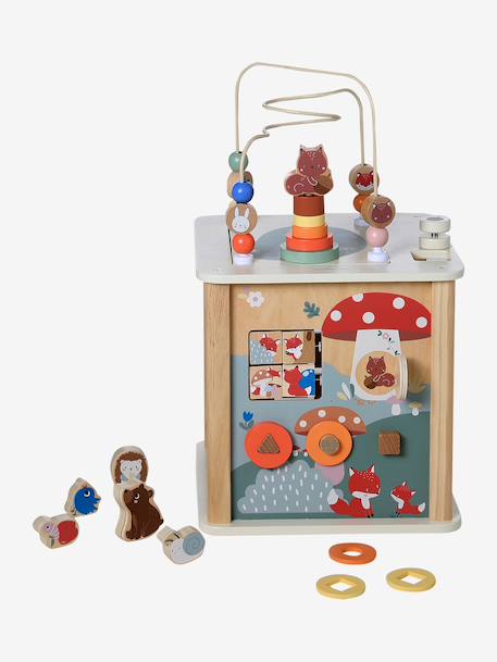 Large FSC® wooden 4 seasons activity cube multicoloured+wood 