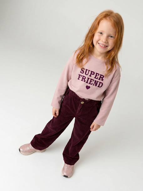 Long-sleeved T-shirt for girls green+ink blue+pale pink 