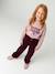 Long-sleeved T-shirt for girls green+ink blue+pale pink 
