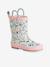 Printed Rubber Wellies for Children, Designed for Autonomy ecru+printed blue+set pink 