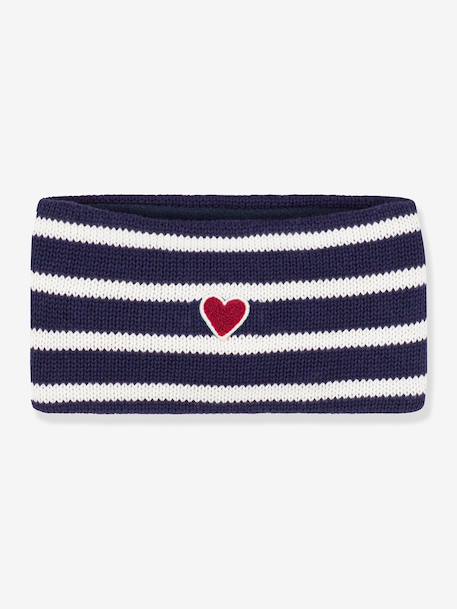 Striped baby snood by PETIT BATEAU navy blue 