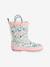 Printed Rubber Wellies for Children, Designed for Autonomy ecru+printed blue+set pink 