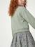 Dual Fabric Dress for Girls anthracite+ecru+mauve+sage green 