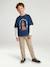 Easy-to-put-on chino-style trousers for boys beige+navy blue 