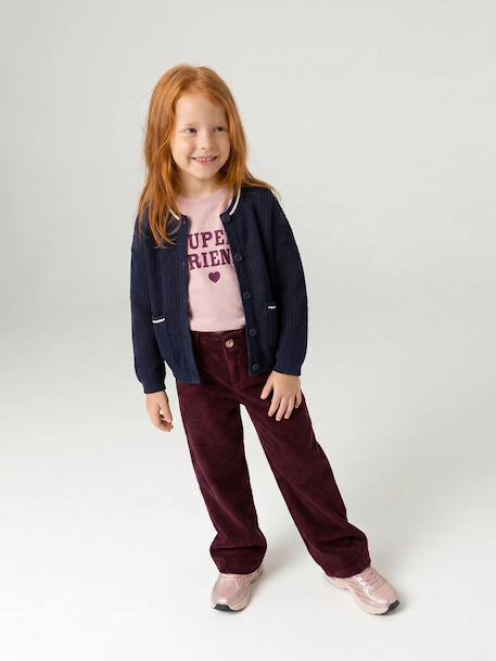 Knit cardigan for girls navy blue 