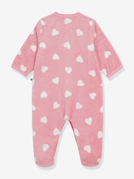Baby heart print all-in-one by PETIT BATEAU light pink 