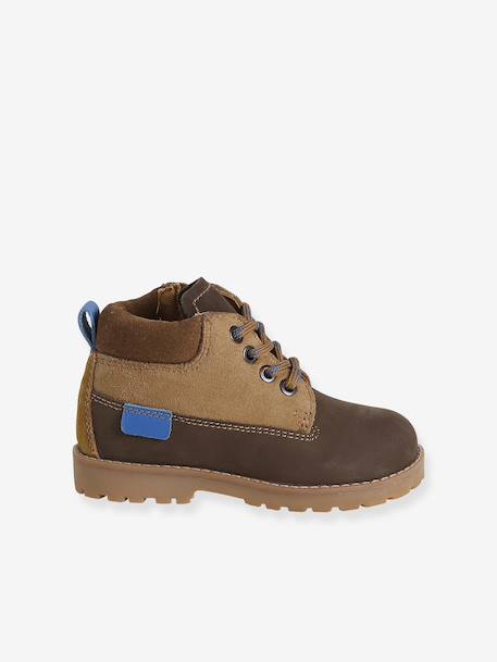 Baby first steps leather zip-up boots dark brown 