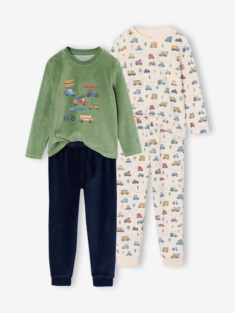 Pack of 2 pyjamas for boys green 