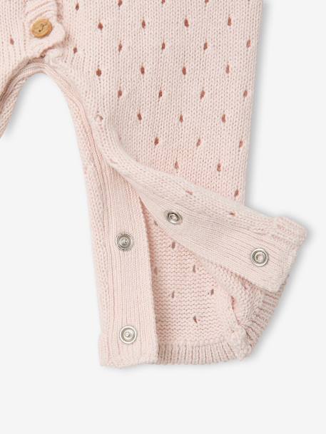 Newborn playsuit and hat set for girls pale pink 