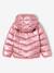 Lightweight hooded puffer jacket with a shimmer effect for girls pale pink+rose 