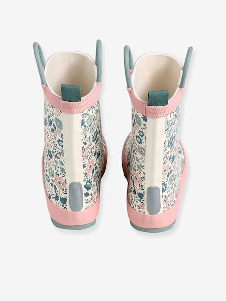 Printed Rubber Wellies for Children, Designed for Autonomy ecru+printed blue+set pink 