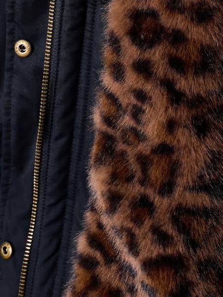 Lined parka for girls black 