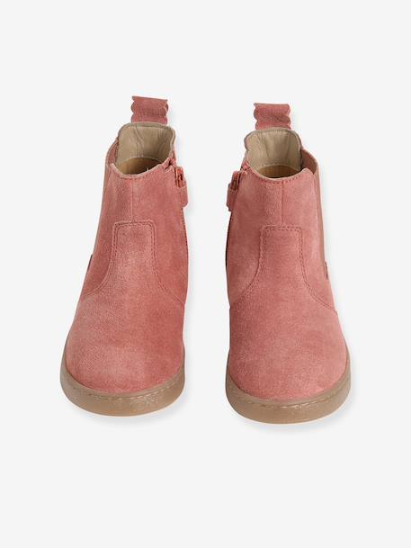 Leather Boots for Girls beige+bronze+brown+camel+green+navy blue+old rose 