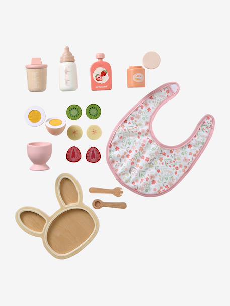 FSC®100% wooden doll mealtime set rose 