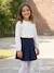 Top with Detail in Broderie Anglaise, for Girls ecru+GREEN DARK SOLID+mauve+navy blue+pale blue 