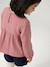 Long-sleeved blouse for girls blush+ecru 