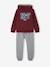 Hooded sports set for boys bordeaux red+ochre+sage green 