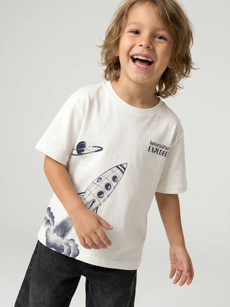 Short-sleeved T-shirt for boys ecru 