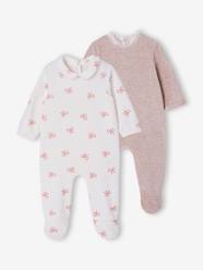 -Pack of 2 baby sleepsuits with popper back opening for baby